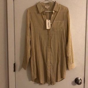 Yellow Striped T Shirt Dress NEW WITH TAGS